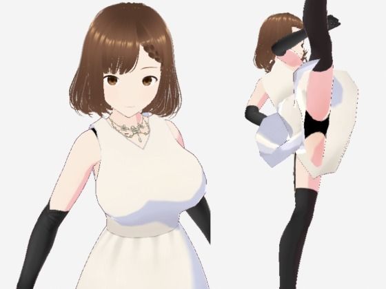 【スカートの下にガーターストッキングを着たレディ（セリフなし  3DCGモデル  イラスト集）】アンリアルパイヤン