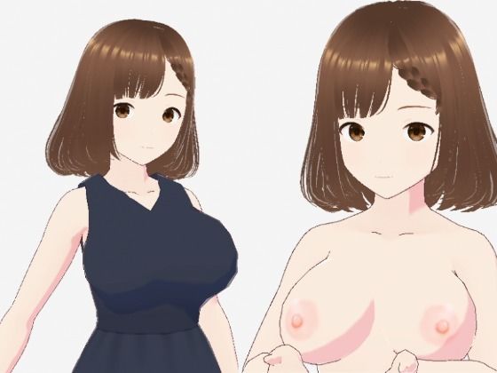 【黒いワンピースの巨乳のお姉さん（セリフなし  3DCGモデル  イラスト集）】シックススイートナイン